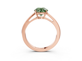 Rose gold Fancy Green Round  Solitaire Diamond Ring with Split Shank and Four-Prong Setting_23