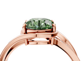 Rose gold Fancy Green Round  Solitaire Diamond Ring with Split Shank and Prong Setting_45
