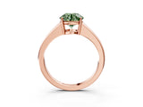 Rose gold Fancy Green Round  Solitaire Diamond Ring with Tapered Band and Four-Prong Setting_51