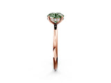 Rose gold Fancy Green Round  Solitaire Diamond Ring with a Classic Band and Four-Prong Setting 2