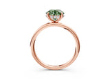 Rose gold Fancy Green Round  Solitaire Diamond Ring with a Classic Band and Four-Prong Setting 3