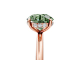 Rose gold Fancy Green Round  Solitaire Diamond Ring with a Classic Band and Four-Prong Setting 5