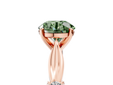 Rose gold Fancy Green Round  Solitaire Diamond Twisted Band with Four-Prong Setting_69