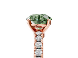Rose gold Fancy Green Round  Solitaire Diamond with Pavé Band and Four-Prong Setting_68