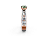 Rose gold Fancy Green Round  Solitaire Diamond with Pave and Channel Set Band_80