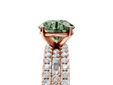Rose gold Fancy Green Round  Solitaire Diamond with Pave and Channel Set Band_83