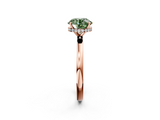Rose gold Fancy Green Round  Solitaire Engagement Ring with Cathedral Band and Four-Prong Setting_23