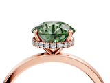 Rose gold Fancy Green Round  Solitaire Engagement Ring with Cathedral Band and Four-Prong Setting_25