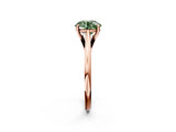 Rose gold Fancy Green Round  Solitaire Engagement Ring with Four-Prong Setting and Classic Band 3