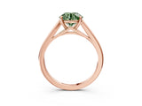 Rose gold Fancy Green Round  Solitaire Engagement Ring with Four-Prong Setting and Classic Band 4