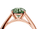Rose gold Fancy Green Round  Solitaire Engagement Ring with Four-Prong Setting and Classic Band 5
