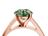 Rose gold Fancy Green Round  Solitaire Engagement Ring with Four-Prong Setting and Tapered Band_7