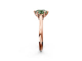 Rose gold Fancy Green Round  Solitaire Engagement Ring with Six-Prong Setting and Classic Band 3