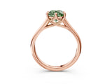 Rose gold Fancy Green Round  Solitaire Engagement Ring with Six-Prong Setting and Classic Band 4