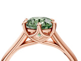 Rose gold Fancy Green Round  Solitaire Engagement Ring with Six-Prong Setting and Classic Band 5