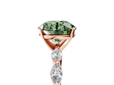 Rose gold Fancy Green Round  Solitaire Marquise Side Stone Prong Setting Ring_66