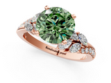 Rose gold Fancy Green Round  Solitaire Marquise Twist Band with Six-Prong Setting_60