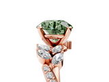 Rose gold Fancy Green Round  Solitaire Marquise Twist Band with Six-Prong Setting_64