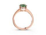 Rose gold Fancy Green Round  Solitaire Pavé Band Prong Setting Ring_23