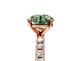 Rose gold Fancy Green Round  Solitaire Pavé Band with Four-Prong Setting_144