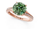 Rose gold Fancy Green Round  Solitaire Pavé Band with Four-Prong Setting_28
