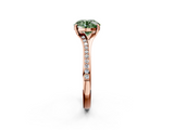 Rose gold Fancy Green Round  Solitaire Pavé Band with Four-Prong Setting_29