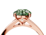 Rose gold Fancy Green Round  Solitaire Pavé Band with Four-Prong Setting_31
