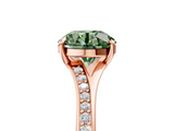 Rose gold Fancy Green Round  Solitaire Pavé Band with Four-Prong Setting_32