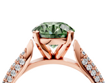Rose gold Fancy Green Round  Solitaire Pavé Diamond Engagement Ring with Four-Prong Setting_142