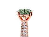Rose gold Fancy Green Round  Solitaire Pavé Diamond Engagement Ring with Four-Prong Setting_143