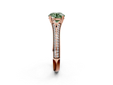 Rose gold Fancy Green Round  Solitaire Pave Split Shank Engagement Ring with Six-Prong Setting_35