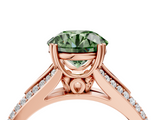 Rose gold Fancy Green Round  Solitaire Pave Split Shank Engagement Ring with Six-Prong Setting_37