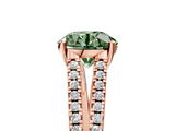 Rose gold Fancy Green Round  Solitaire Split Shank Pavé Diamond Engagement Ring_389