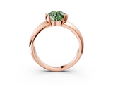 Rose gold Fancy Green Round  Solitaire Tension Set Diamond Ring with Wide Band_24