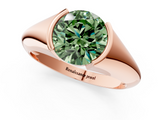 Rose gold Fancy Green Round  Solitaire Tension Set Diamond Ring_21