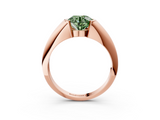 Rose gold Fancy Green Round  Solitaire Tension Set Diamond Ring_23