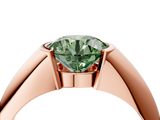 Rose gold Fancy Green Round  Solitaire Tension Set Diamond Ring_24