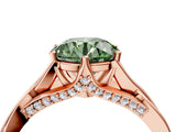Rose gold Fancy Green Round  Solitaire Twist Band Six-Prong Setting 5