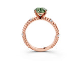 Rose gold Fancy Green Round  Solitaire Twisted Band Prong Set Engagement Ring_64