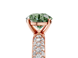 Rose gold Fancy Green Round  Solitaire with Pave Band and Four-Prong Setting_8