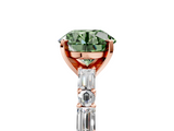 Rose gold Fancy Green Round  Solitaire with Side Baguettes and Channel Set Band_50