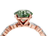 Rose gold Fancy Green Round  Solitaire with Side Stones on a Pavé Band and Four-Prong Setting_27