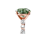 Rose gold Fancy Green Round  Solitaire with Side Stones on a Pavé Band and Four-Prong Setting_28