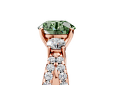 Rose gold Fancy Green Round  Three-Stone Diamond Ring with Pavé Split Shank and Four-Prong Setting_67