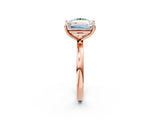 Rose gold Fancy Green Round  and Emerald Cut Toi Moi Ring with Prong Setting_82