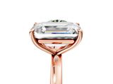 Rose gold Fancy Green Round  and Emerald Cut Toi Moi Ring with Prong Setting_85
