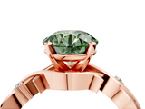 Rose gold Fancy Green Round cut Solitaire Twisted Band Prong Setting Ring_208