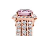 Rose gold Fancy Pink Asscher -Cut Halo Diamond Ring with Split Shank and Four-Prong Setting_56