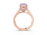 Rose gold Fancy Pink Asscher  Brilliant Cut Diamond Engagement Ring with Pavé Band and Four-Prong Setting_65