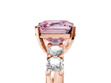 Rose gold Fancy Pink Asscher  Brilliant Cut Diamond Five-Stone Prong Set Engagement Ring with Channel Band_22